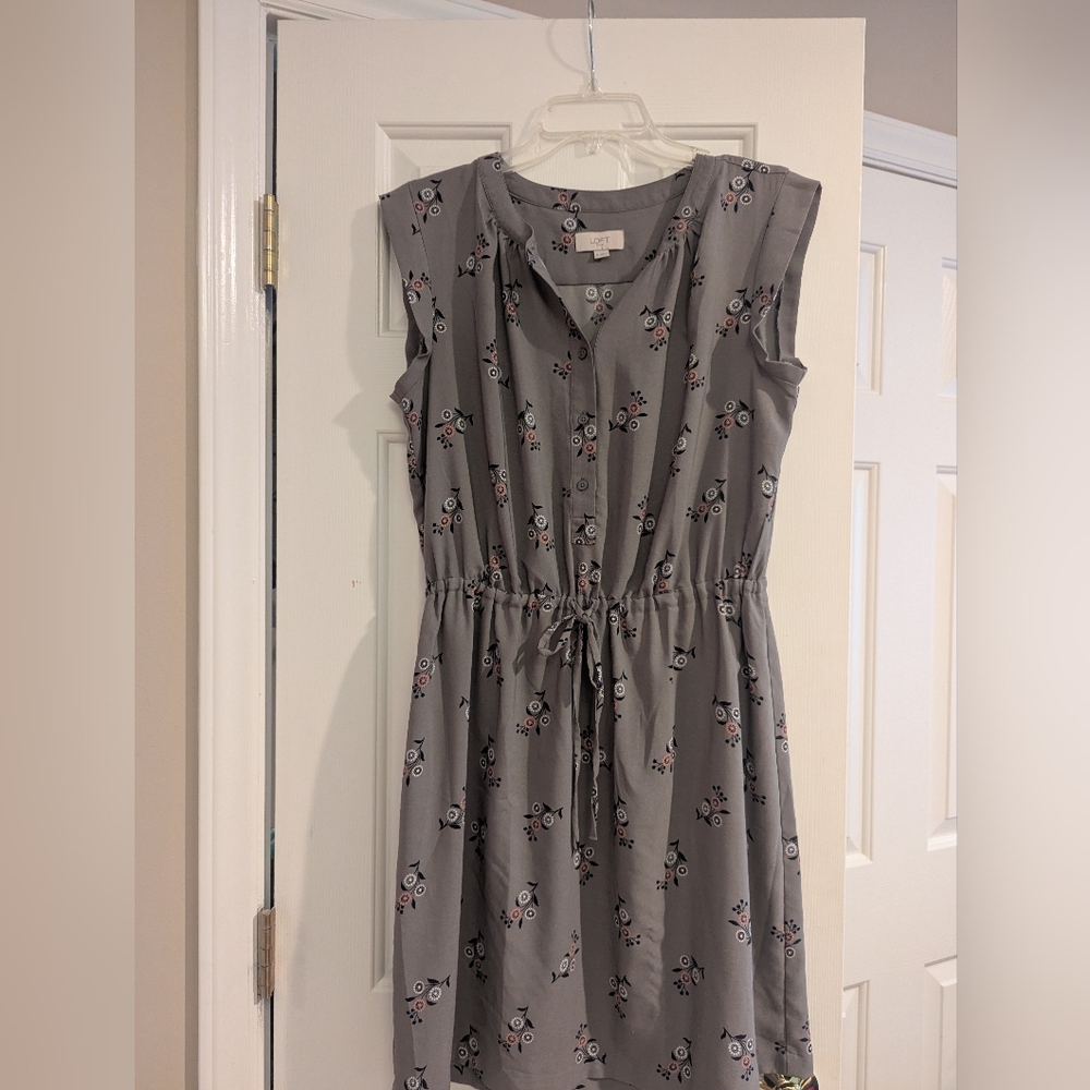 Loft Gray Sleeveless Dress